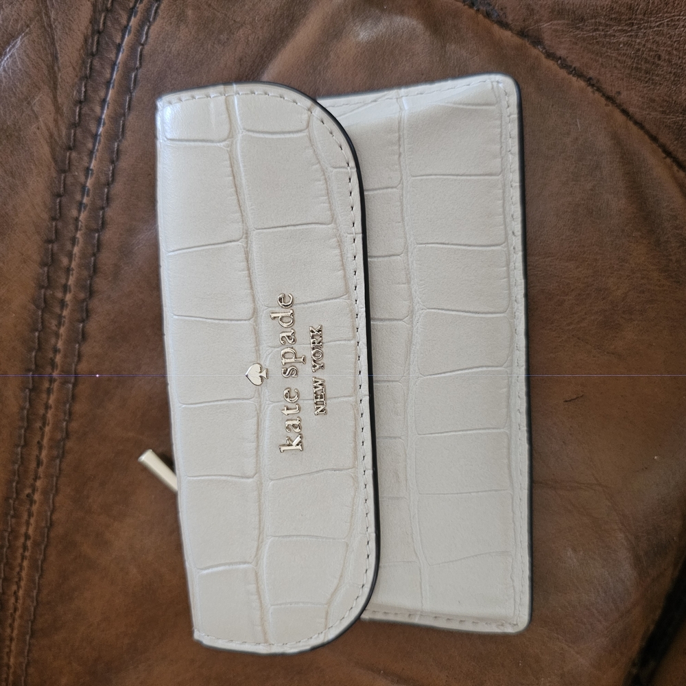 Kate Spade Cream Croc-Embossed Wallet